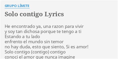 solo contigo lyrics